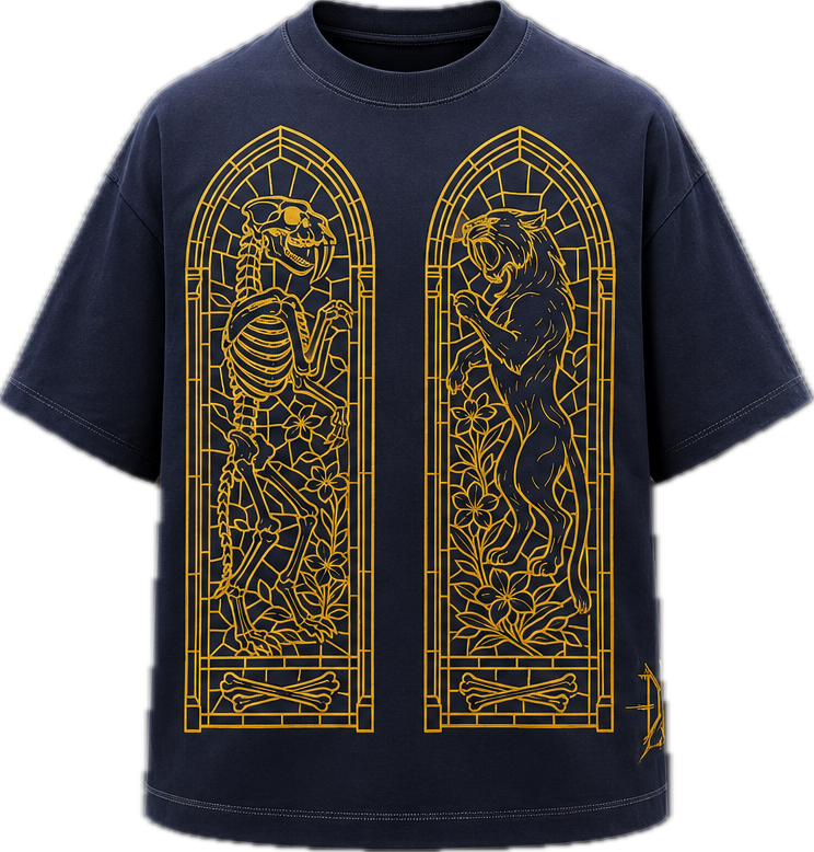 STAINED GLASS DNGR TEE MIDNIGHT / GOLD