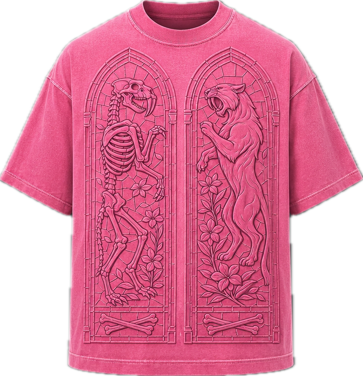 ROSE MONOCHROME STAIN GLASS DNGR TEE
