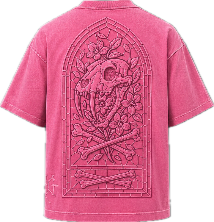 ROSE MONOCHROME STAIN GLASS DNGR TEE