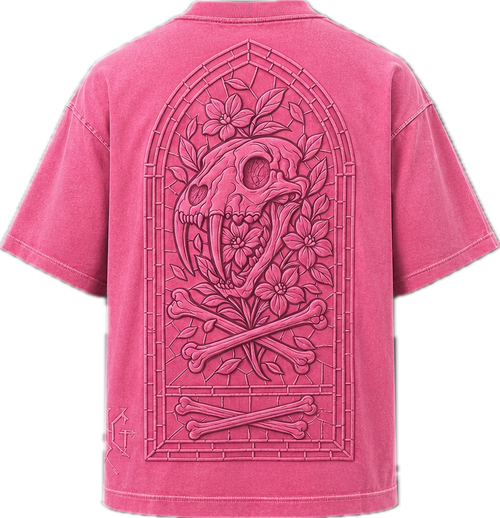 ROSE MONOCHROME STAIN GLASS DNGR TEE